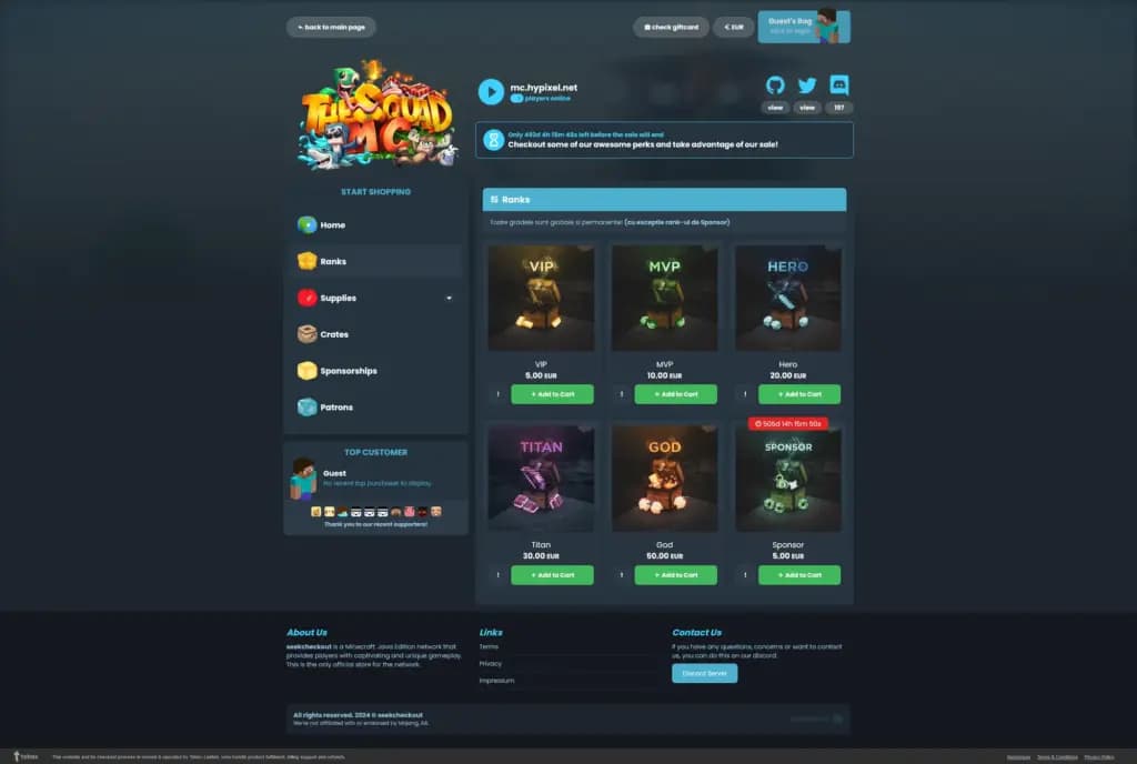 Atom – Free Tebex Store Template