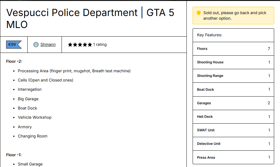 Vespucci Police Department | Custom Interior MLO by Shmann FiveM Script — standalone 4
