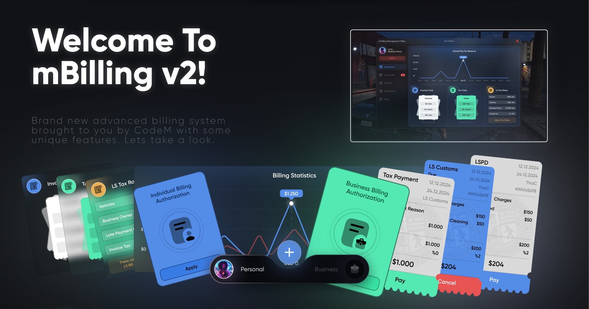 CodeM mBilling — Advanced Billing & Invoice System FiveM Script — esx 2