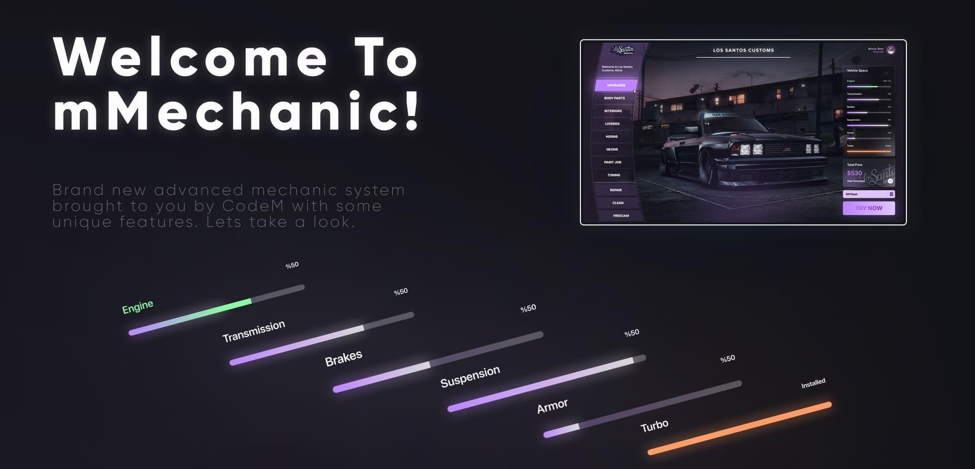 CodeM mMechanic Job — Advanced Mechanic Job System FiveM Script — esx 3