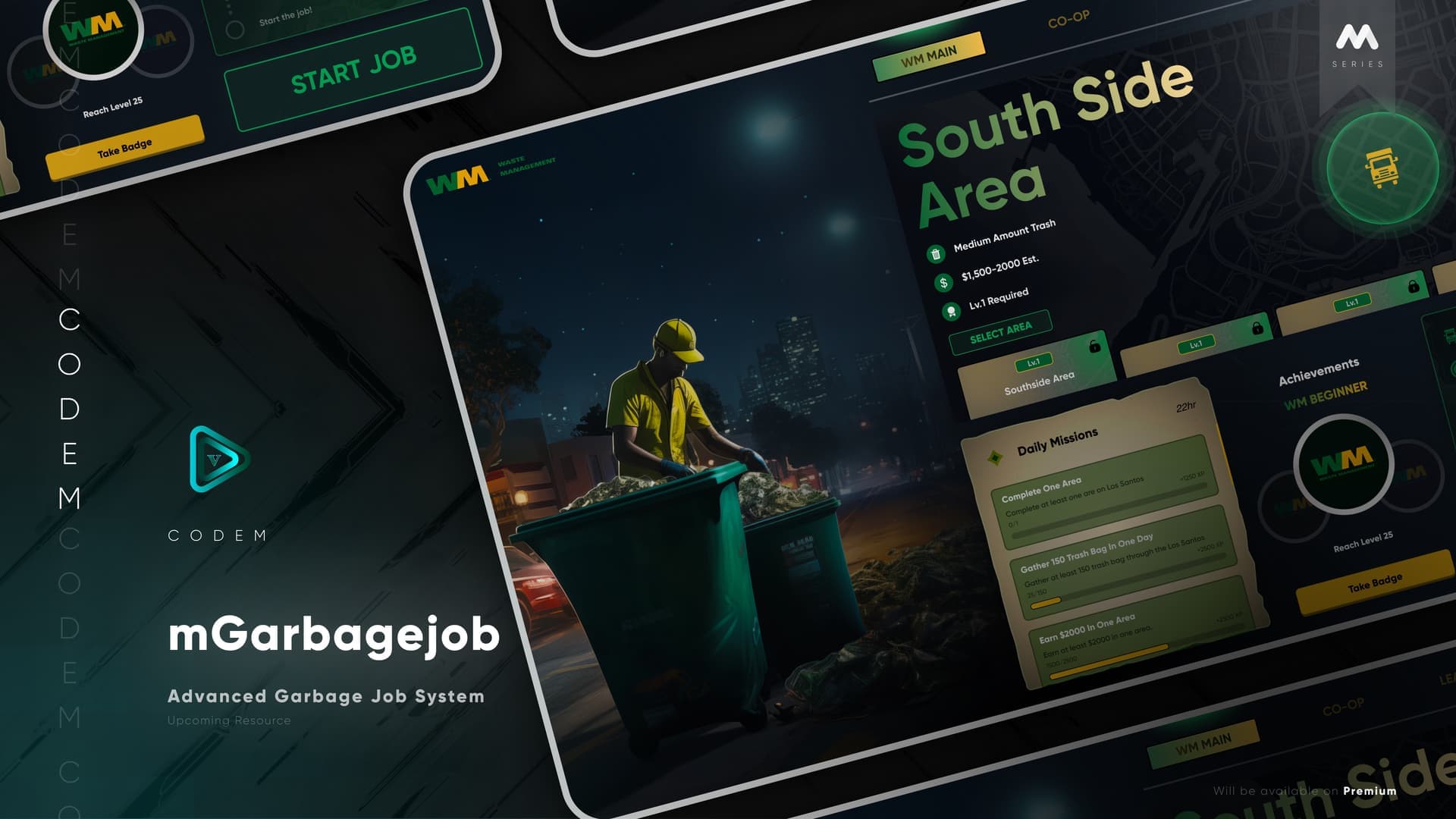 CodeM mGarbagejob — Advanced Co-Op Sanitation Job esx FiveM Script