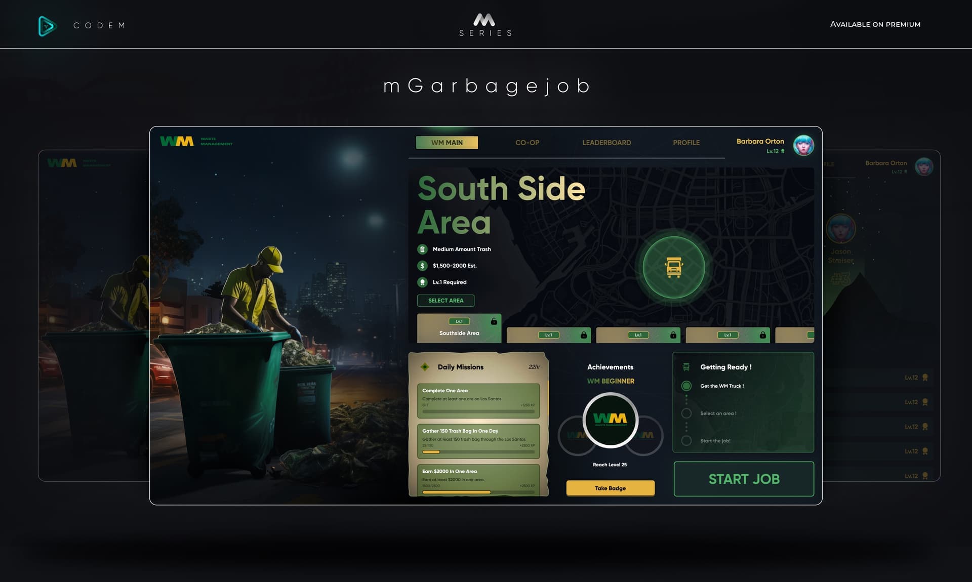 CodeM mGarbagejob — Advanced Co-Op Sanitation Job FiveM Script — esx 2