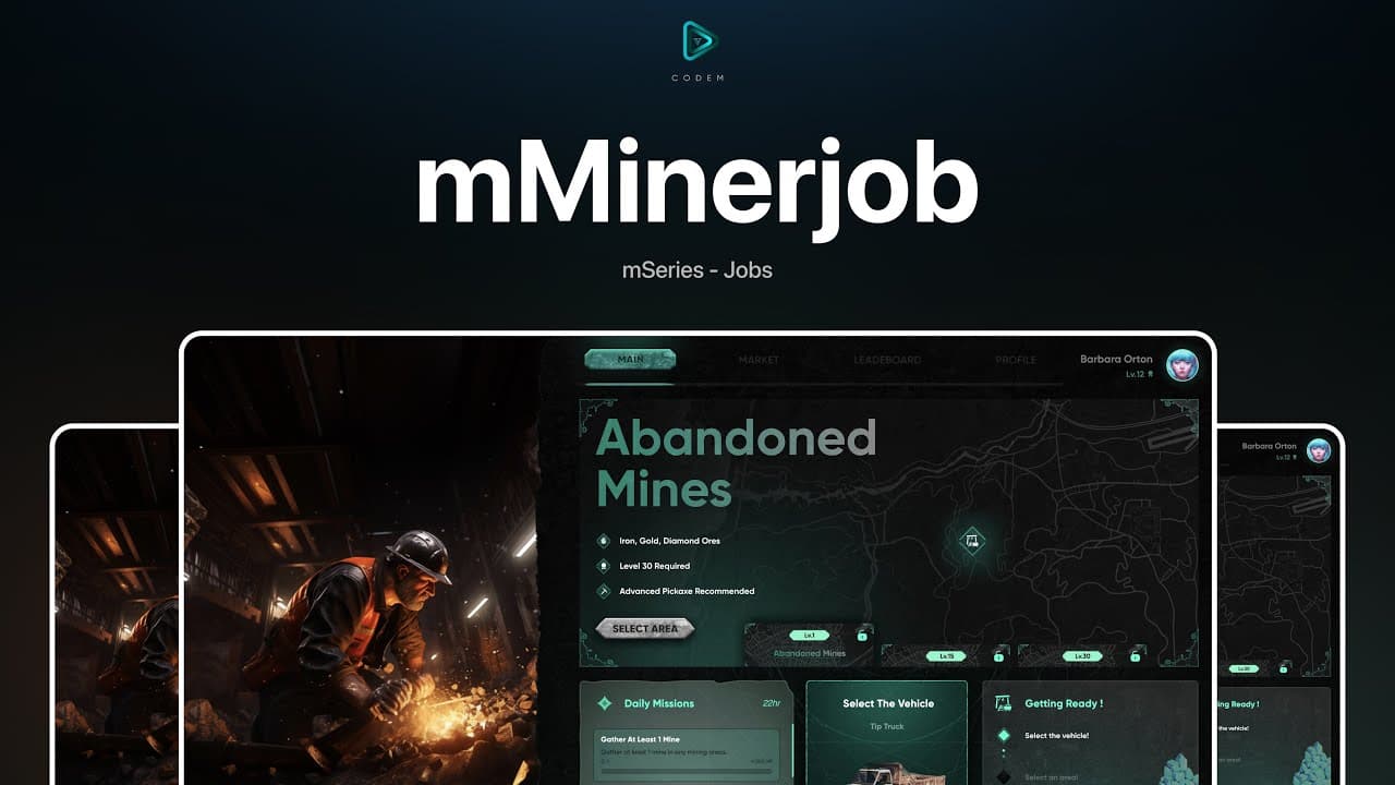 CodeM mMinerJob — FiveM Mining Job Script esx FiveM Script