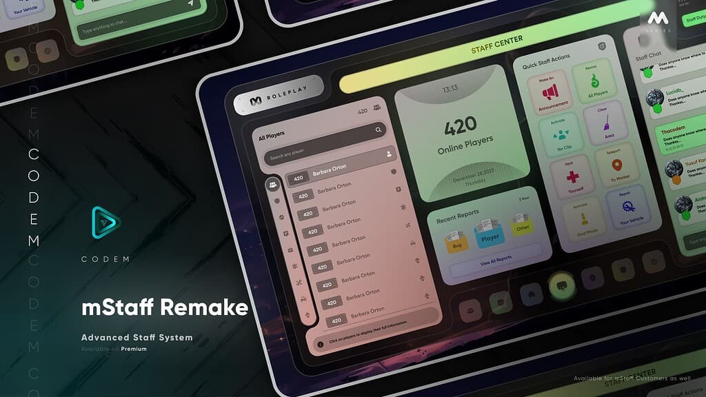 CodeM mStaff — Staff & Admin Management System esx FiveM Script