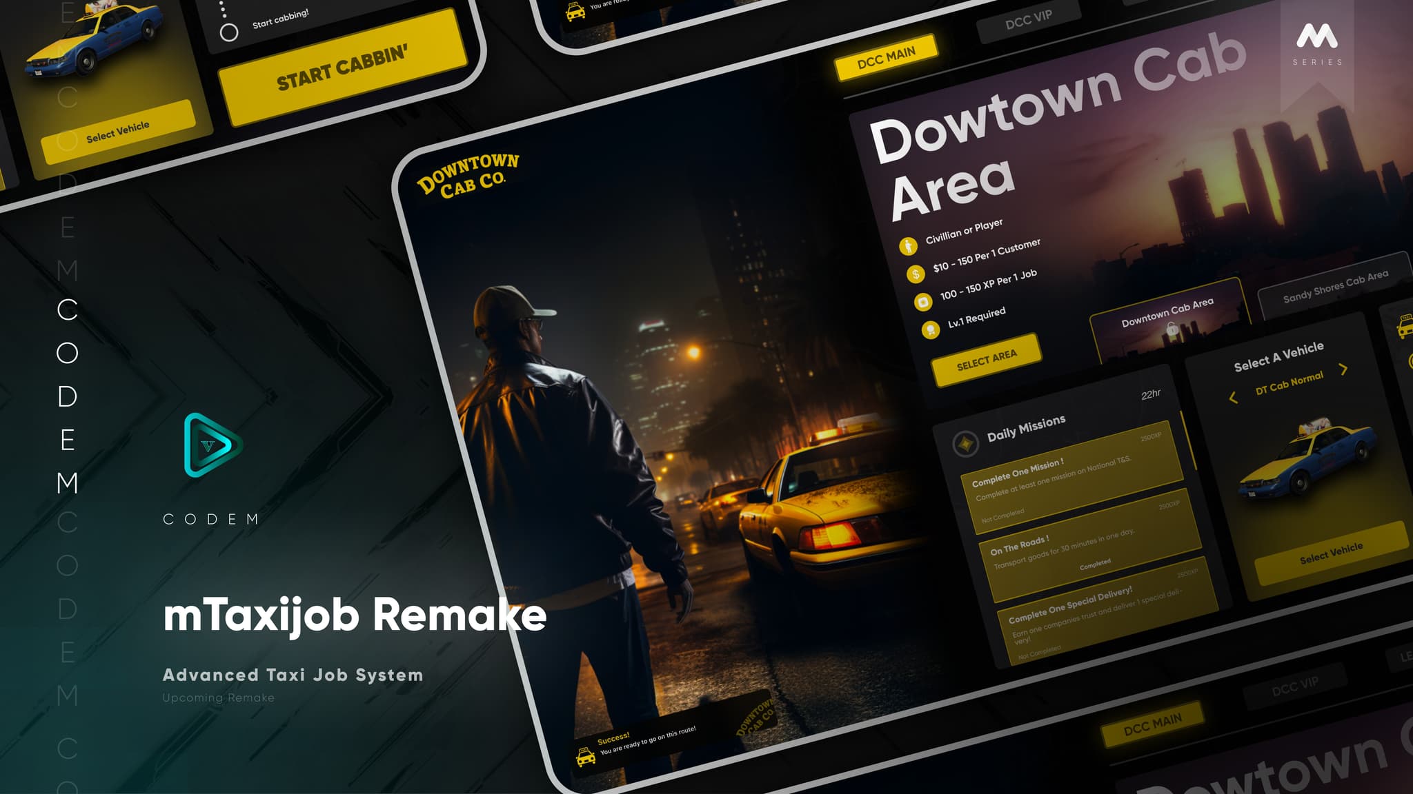 CodeM mTaxiJob — Advanced Taxi Script esx FiveM Script