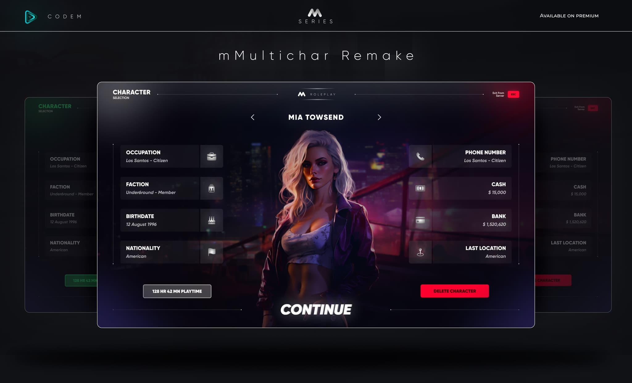 CodeM mMultichar — Advanced Multi-Character System FiveM Script — esx 2