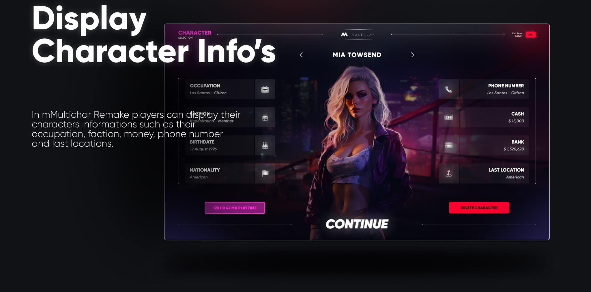 CodeM mMultichar — Advanced Multi-Character System FiveM Script — esx 4