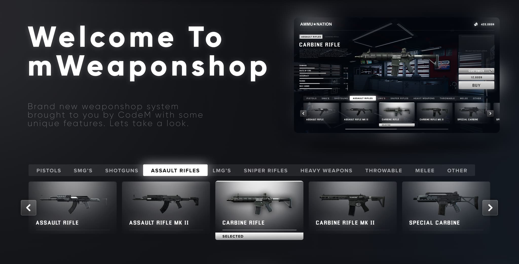 CodeM mWeaponShop — Advanced Weapon Store System FiveM Script — esx 2