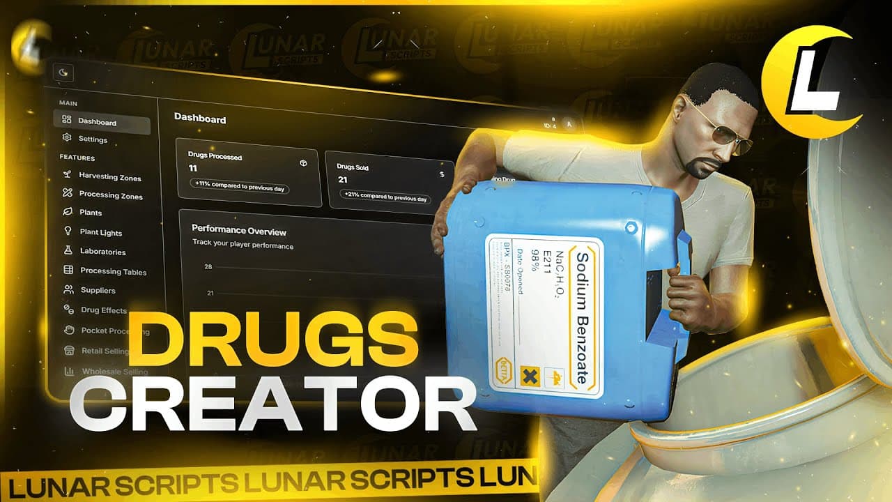 Lunar Drugs Creator ESX FiveM Script