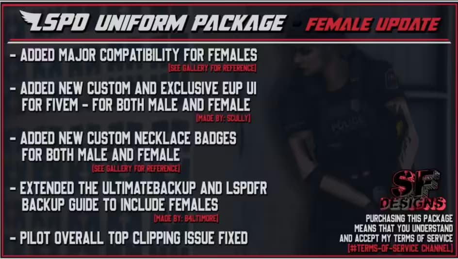 LSPD UP Major Male (+ Female Update) FiveM Script — esx 2