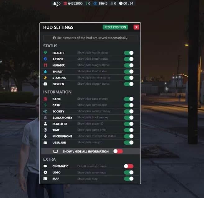 OC HUD (ESX) FiveM Script — esx 3