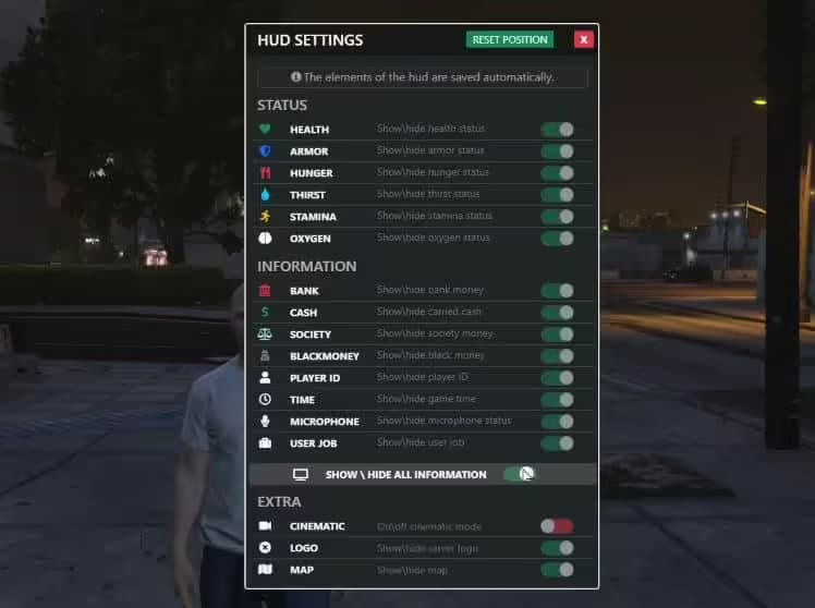 OC HUD (ESX) esx FiveM Script