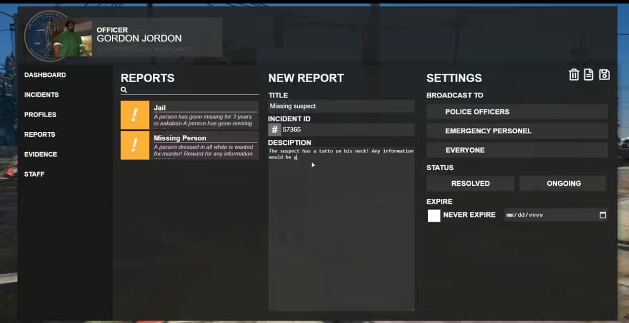 Core MDW / Police Computer (MDT) FiveM Script — esx 6