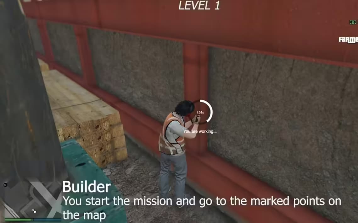 Builder Job (Leveling System) esx FiveM Script