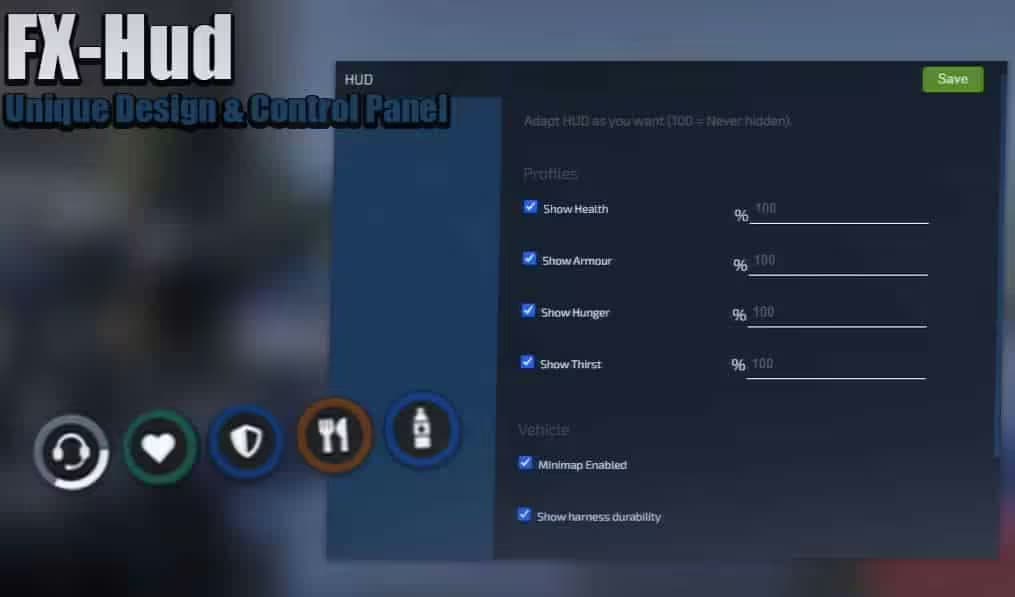 FX Hud esx FiveM Script