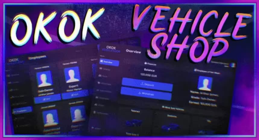 okok Vehicle Shop (QBCore / ESX)