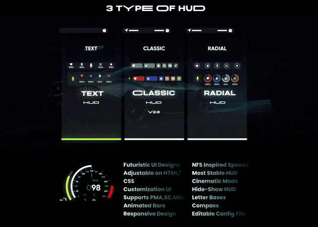 BLVCK HUD v2 NEON FiveM Script — esx 2