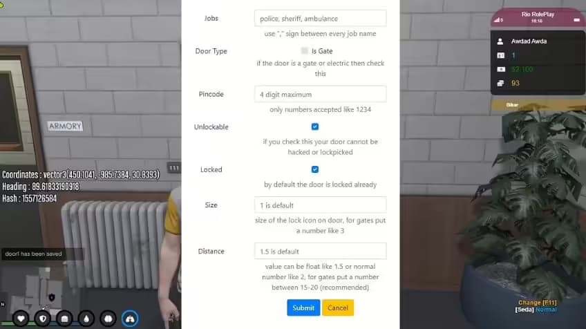 ESX Doorlock (VIP) V7 FiveM Script — esx 3