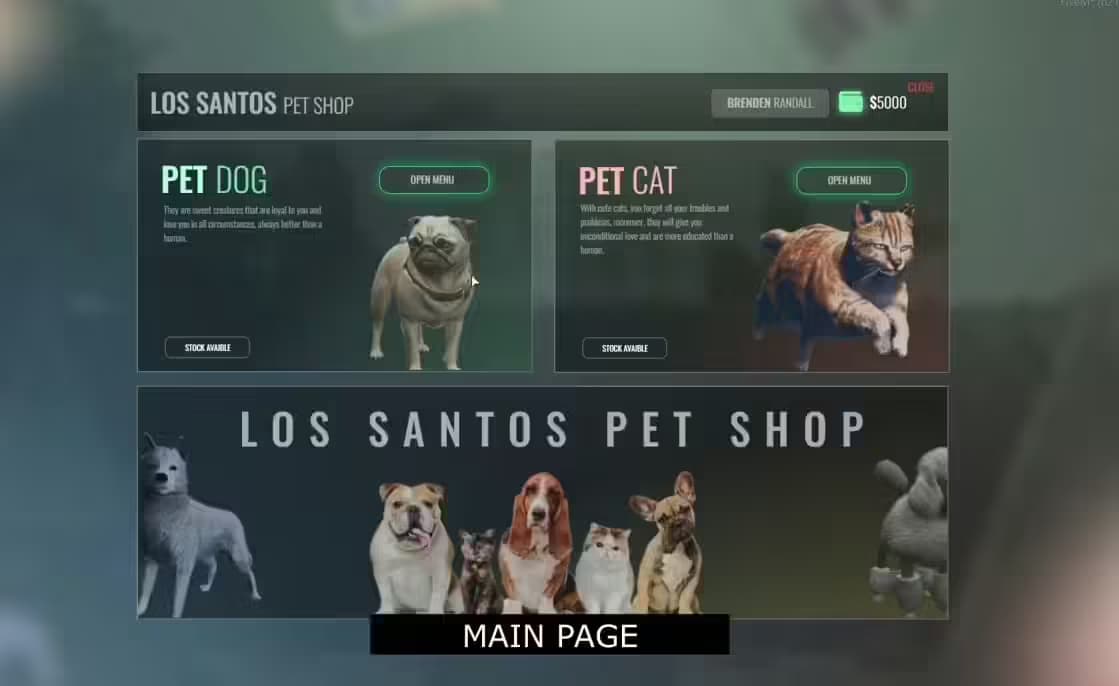 VIP Pet Shop esx FiveM Script