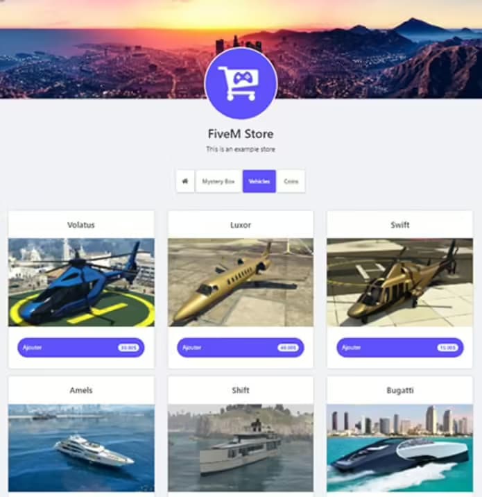 Tip4Serv donation Web Shop FiveM Script — esx