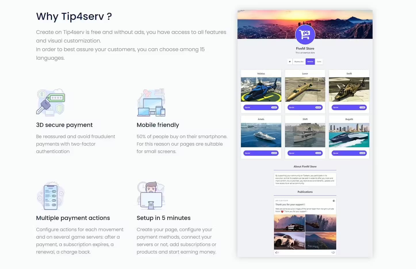 Tip4Serv donation Web Shop FiveM Script — esx 2