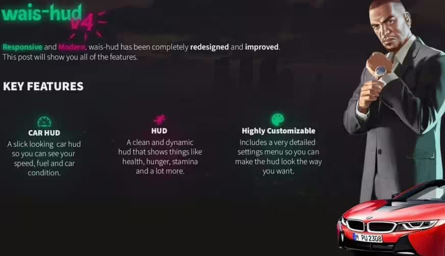 VIP HUD V4 (QB) FiveM Script — qbcore 4