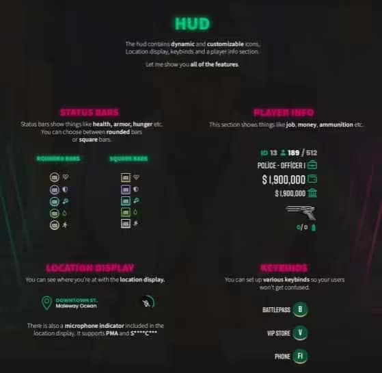 VIP HUD V4 (QB) FiveM Script — qbcore 5