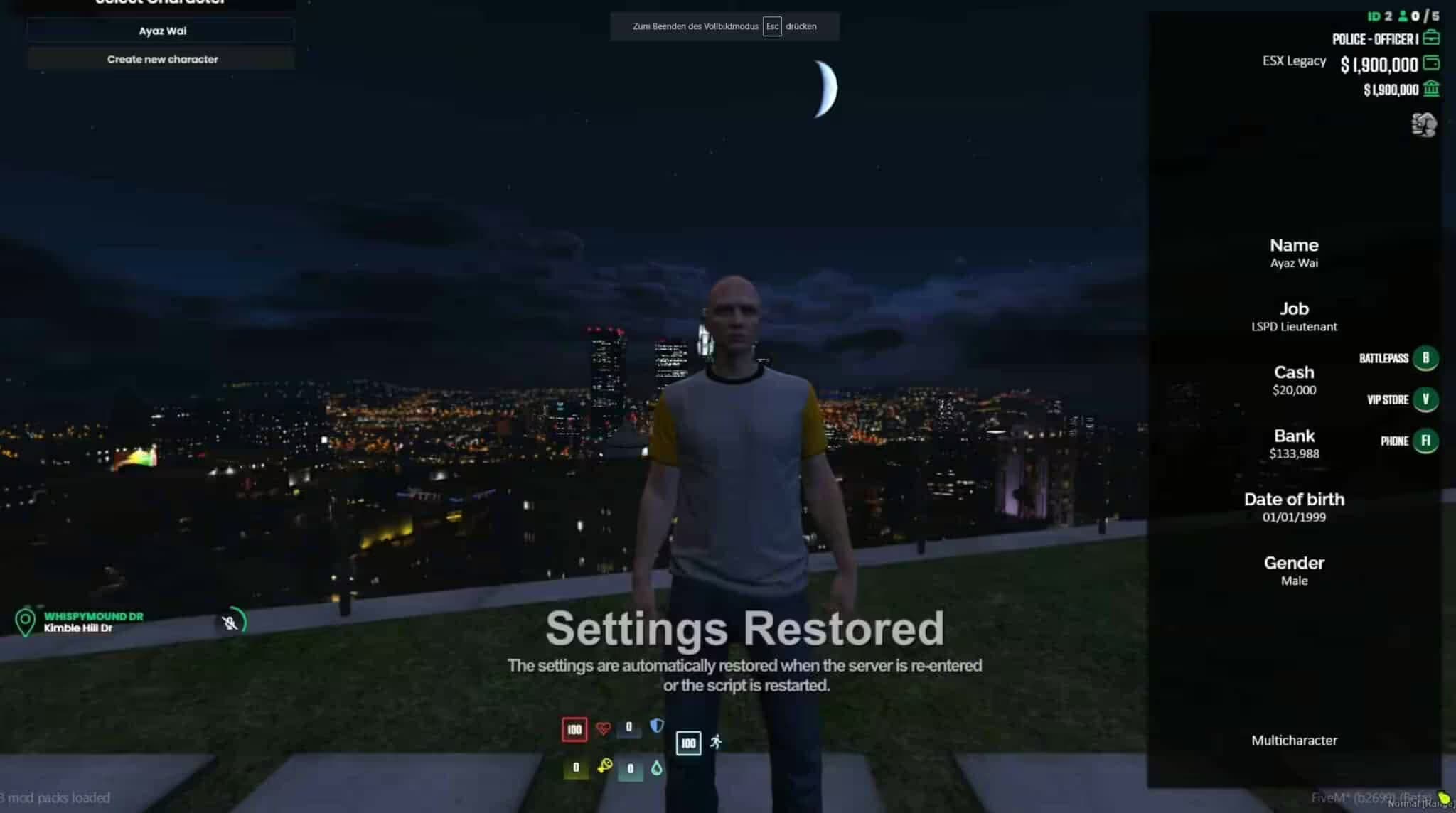 VIP HUD V4 (QB) FiveM Script — qbcore 3