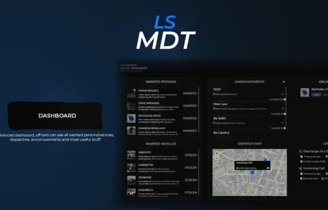 LS MDT (ESX/QB) FiveM Script — esx