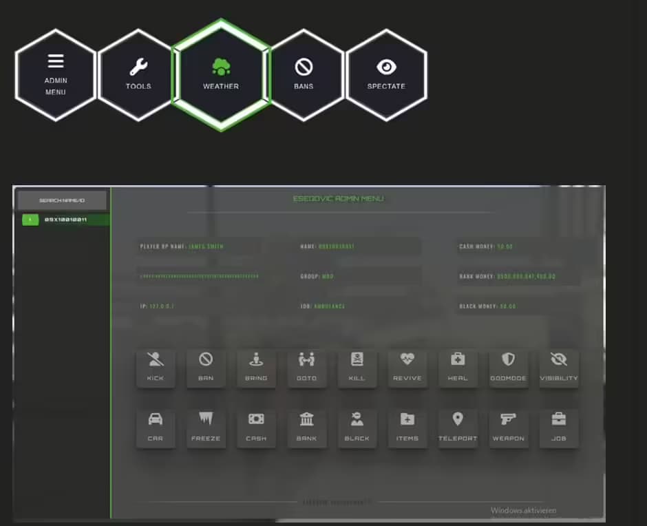 Esegovic Admin Menu esx FiveM Script