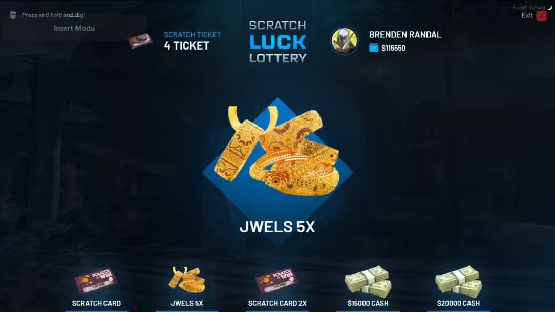 Scratch Lottery FiveM Script — qbcore 2