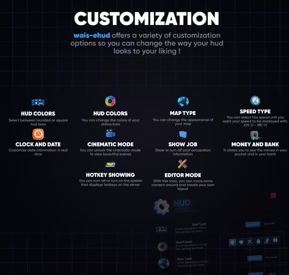 wais eHUD (qbCore) FiveM Script — qbcore 5