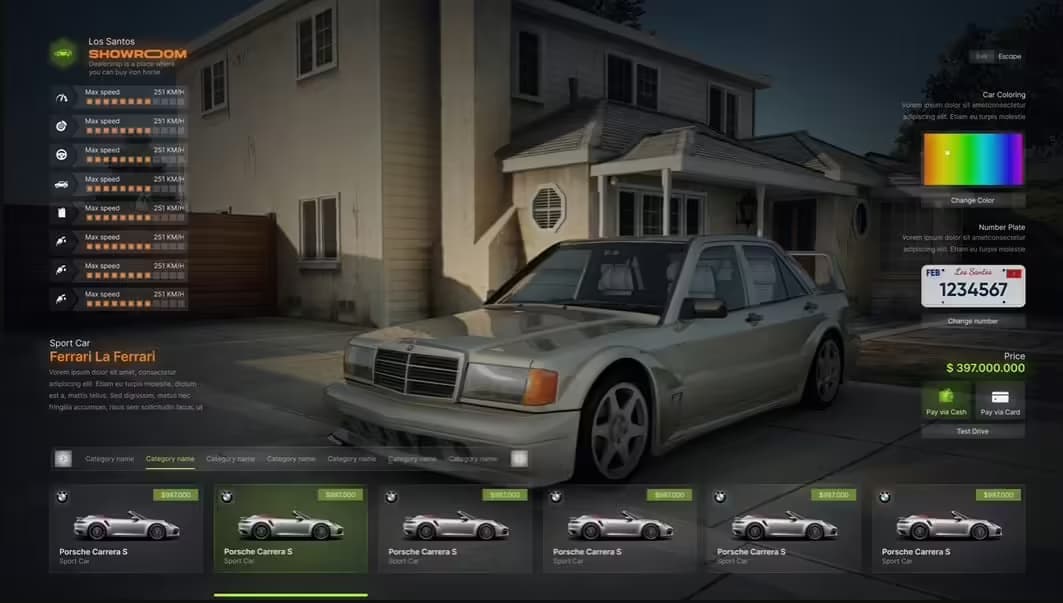 Argus Vehicle Shop (ESX/QB) esx FiveM Script