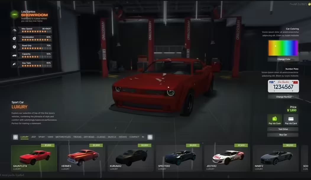 Argus Vehicle Shop (ESX/QB) FiveM Script — esx 2