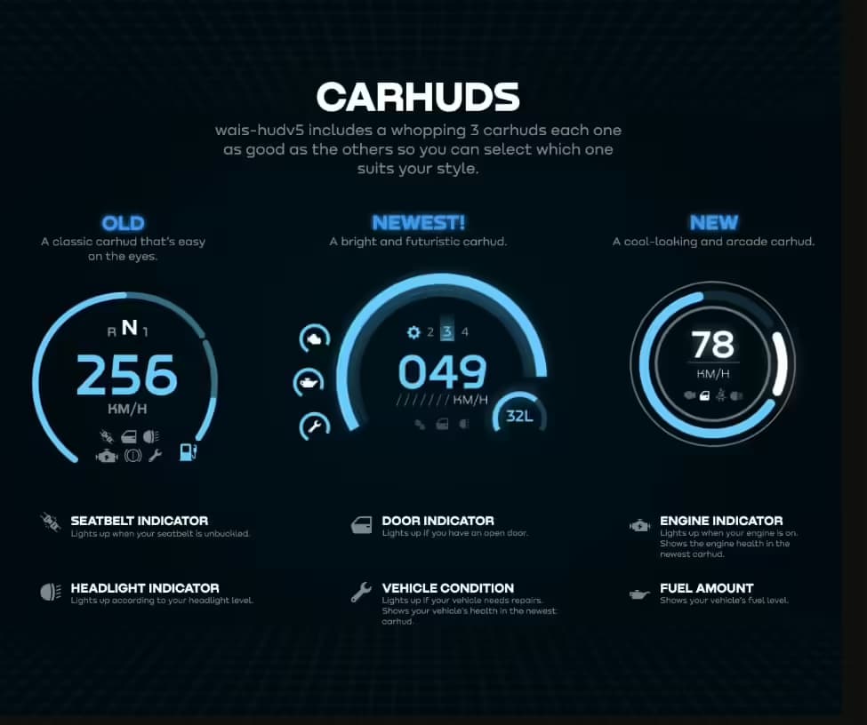 Wais HUD V5 (ESX/QB) FiveM Script — esx 4