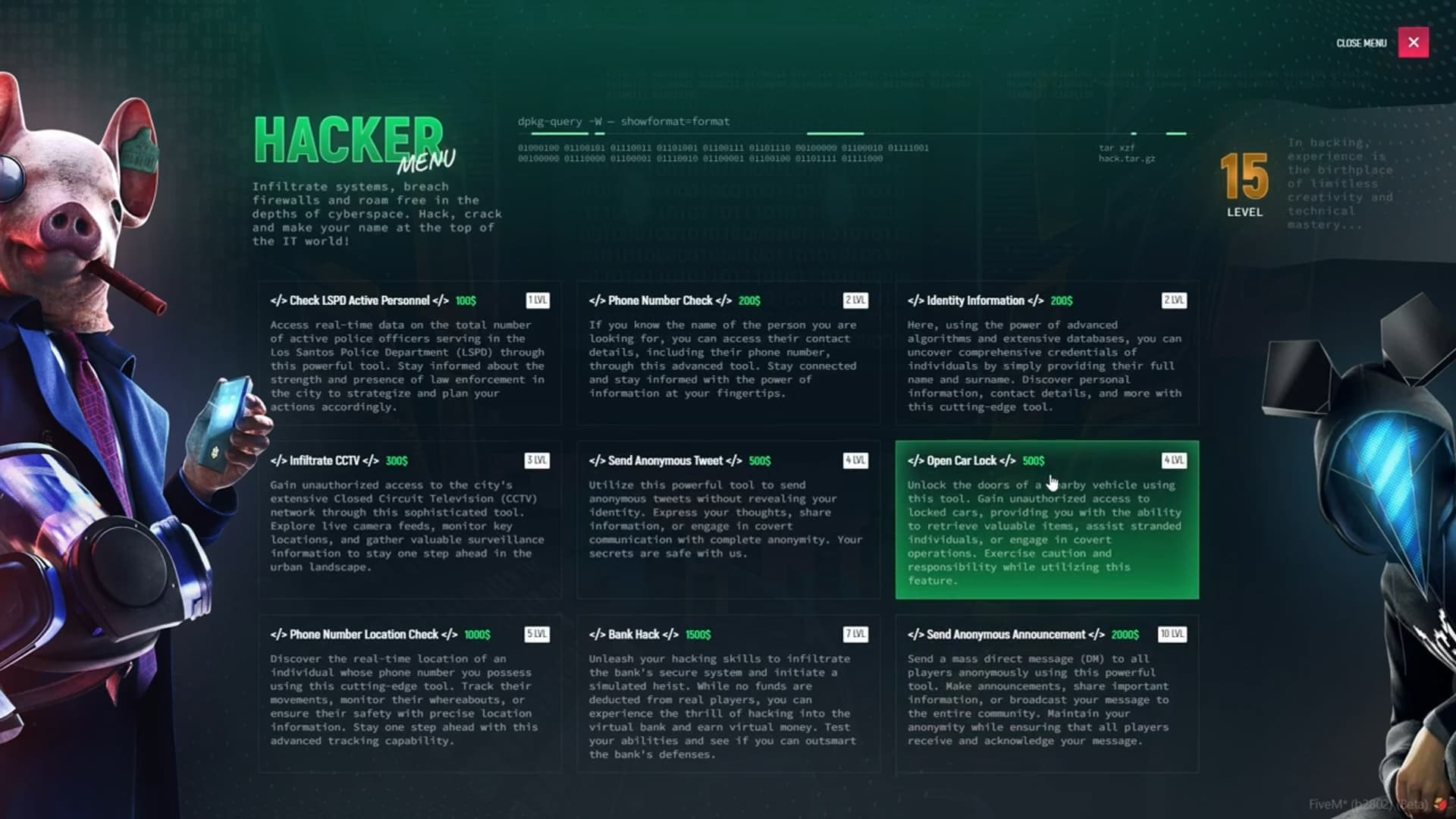 Realistic Hacker Menu FiveM Script — esx 3