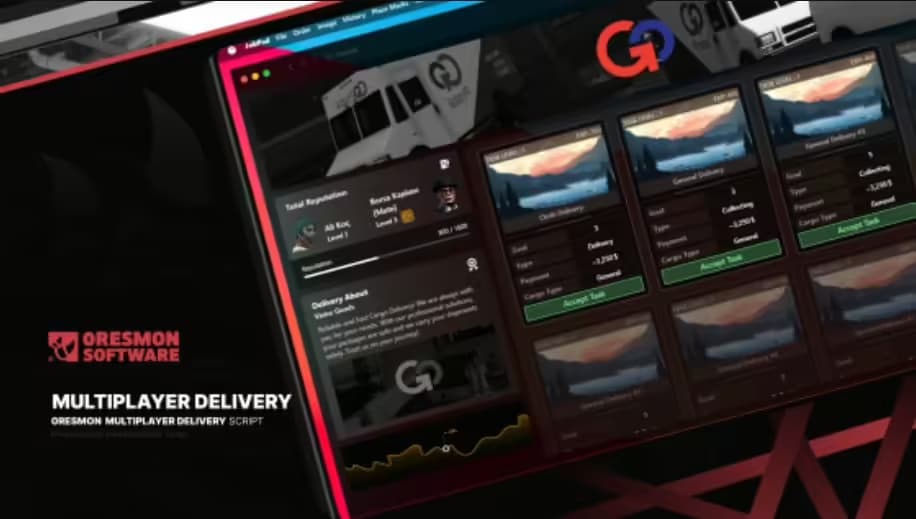 0R-MULTIPLAYER DELIVERY (NEW UI) FiveM Script — esx