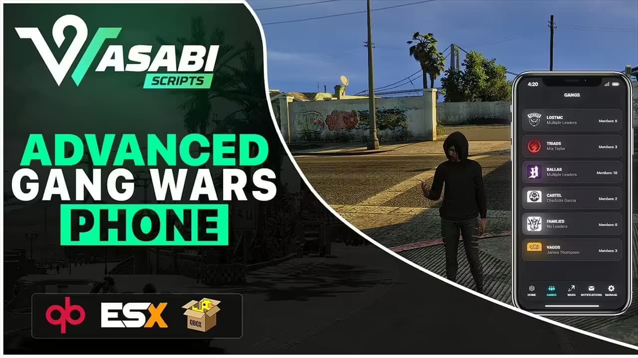 Wasabi Gang War Phone (ESX/QB) esx FiveM Script
