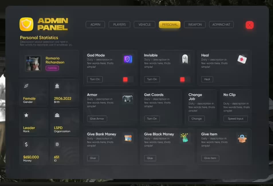 Izzy – Admin Menu FiveM Script — esx 5