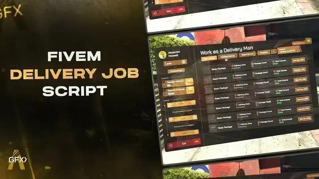 GFX Advanced Delivery Job Script esx FiveM Script