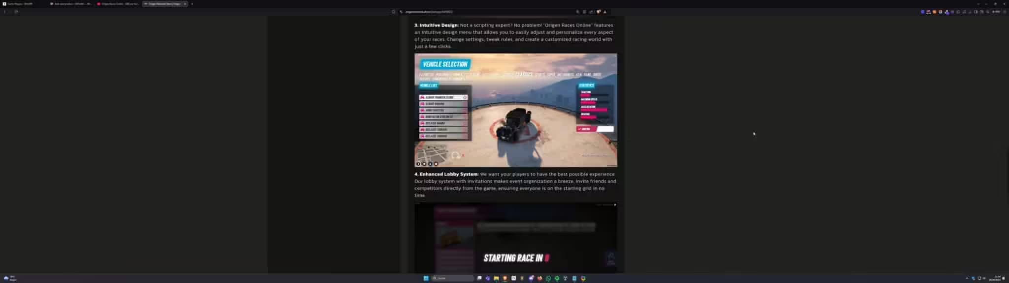 Origen Car-Racing FiveM Script — esx 4