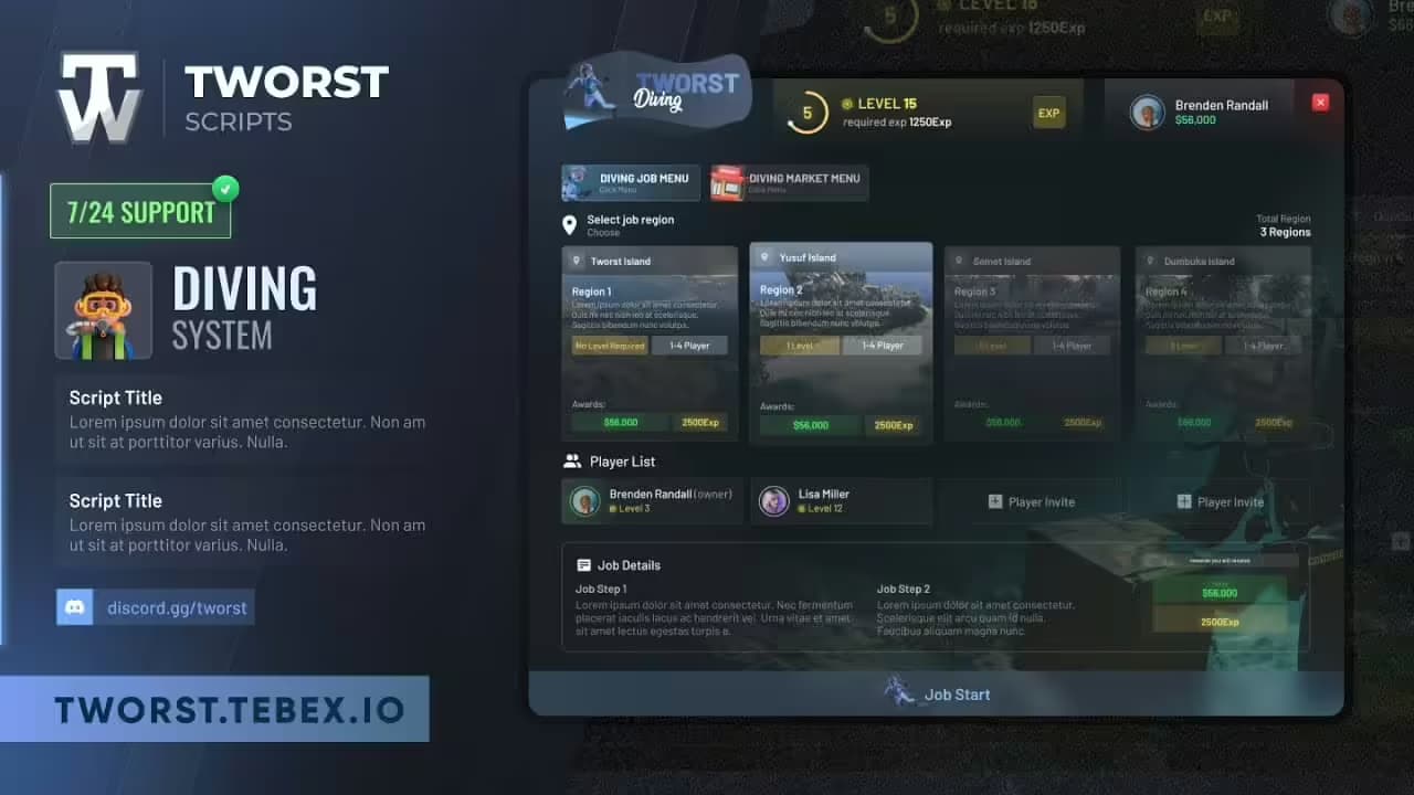 Diving Job Plus esx FiveM Script