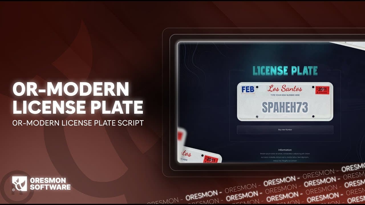 Modern License Plate esx FiveM Script