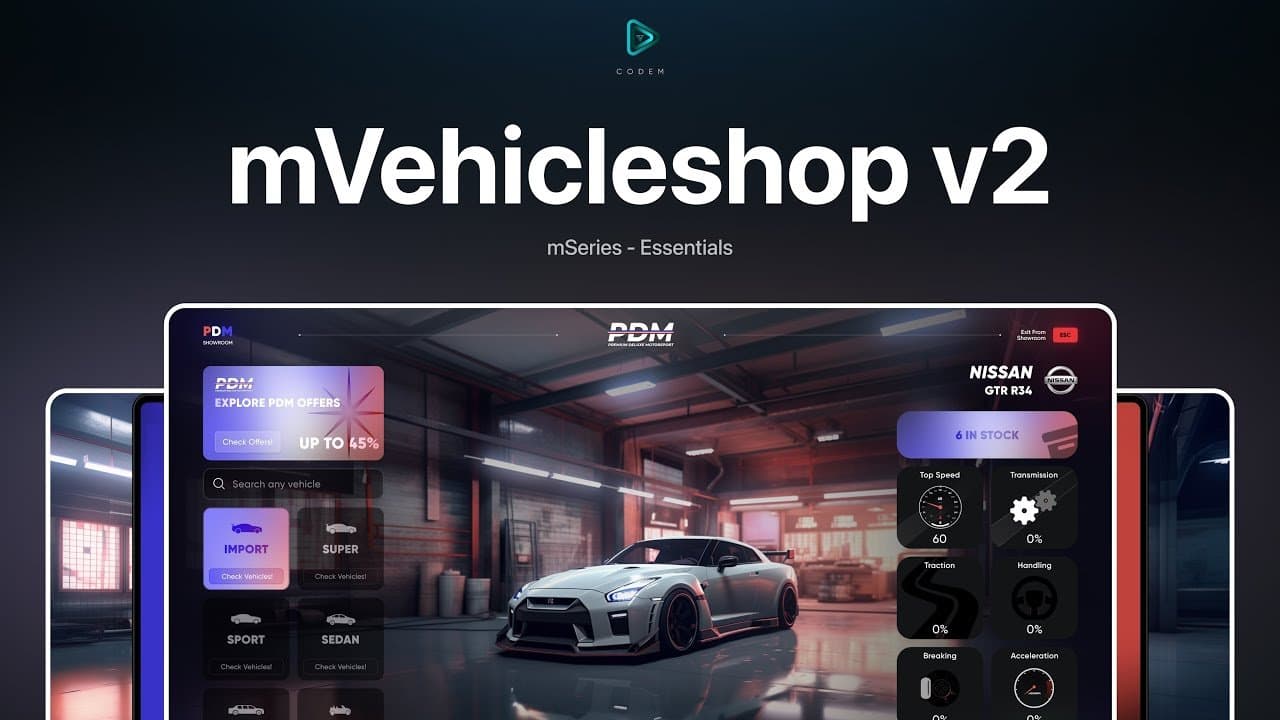CodeM mVehicleshop v2 esx FiveM Script