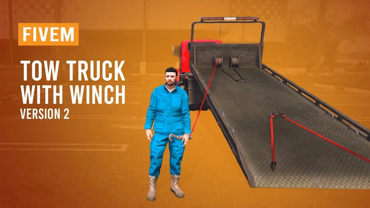 Tow Truck with Winch (v2) esx FiveM Script