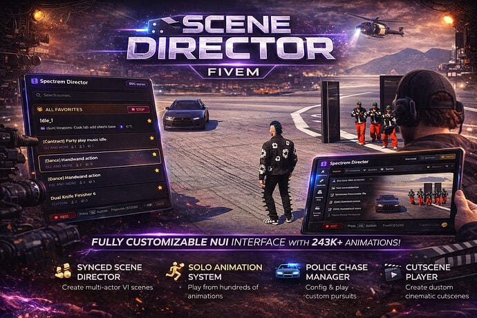 Scene Director Fivem Script | The Ultimate Cinematic Director Tool for FiveM — Free FiveM Download