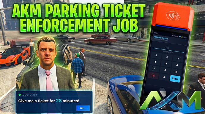 AKM Parking Ticket Enforcement Job (QB, Qbox, ESX) — Free FiveM Download
