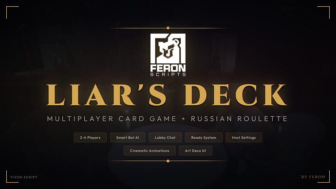 Feron Liar's Deck — Multiplayer Card Game + Russian Roulette for FiveM — Free FiveM Download