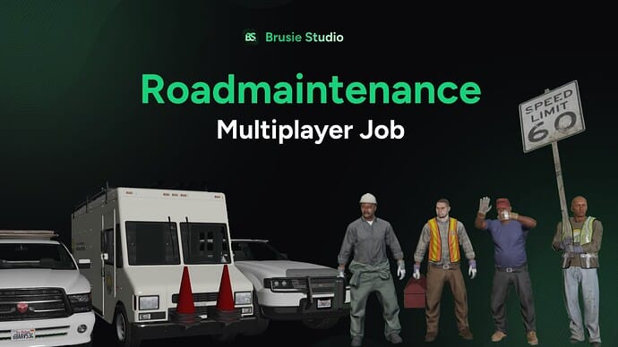 Road Maintenance Multiplayer Job | +8 tasks, Level system — Free FiveM Download