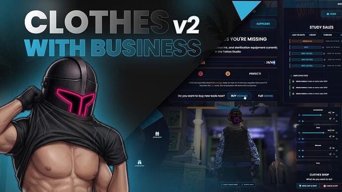 Sleek Clothing Store V2 | Business System, NPC Employees, Outfit Sharing, Uniforms & Modern UI — Free FiveM Download